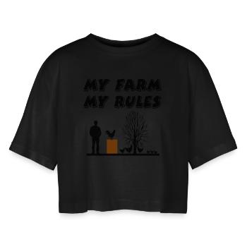 Ferme - T-shirt court oversize Femme - noir - Devant - AI Model Female 172 light (172cm)