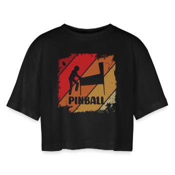 Joueur de flipper au flipper Retro - T-shirt court oversize Femme - noir - Devant - AI Model Female 172 light (172cm)