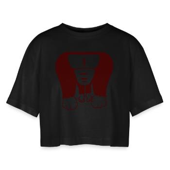 Costume d’Halloween sans tête de corps de gorille drôle - T-shirt court oversize Femme - noir - Devant - AI Model Female 172 light (172cm)