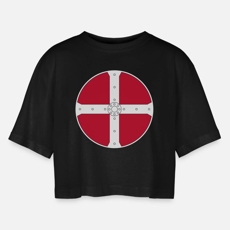 Viking - Women’s Oversized Cropped T-Shirt - black