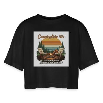 Découvrez notre chemise Camperliebe 50+ de haute qualité - T-shirt court oversize Femme - noir - Devant - AI Model Female 172 light (172cm)