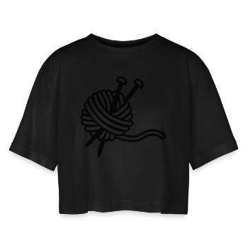 Tricoter - T-shirt court oversize Femme - noir - Devant - AI Model Female 172 light (172cm)