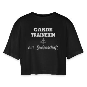 Gardetrainerin aus Leidenschaft - Frauen Oversized Cropped T-Shirt - Schwarz - Vorne - AI Model Female 172 light (172cm)