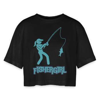 Pêcheuse - Femmes Qui Pêchent - T-shirt court oversize Femme - noir - Devant - AI Model Female 172 light (172cm)