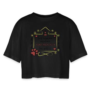 Rally Obedience Design für Hundesport mit Hund - Frauen Oversized Cropped T-Shirt - Schwarz - Vorne - AI Model Female 172 light (172cm)
