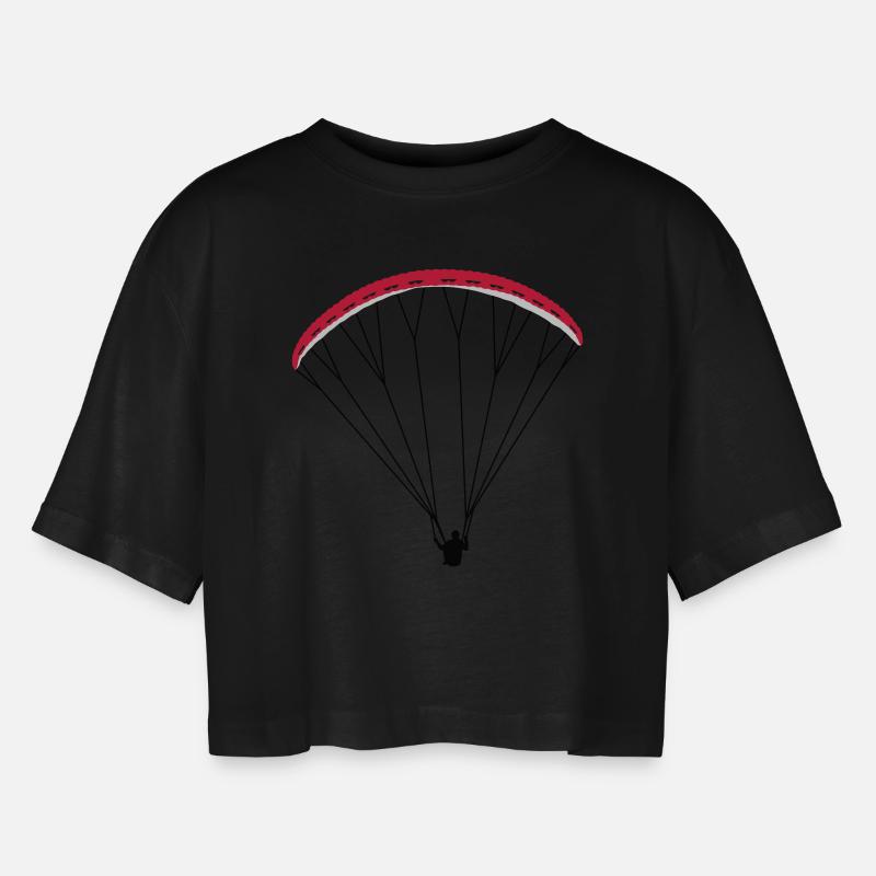 Paragliding - Women’s Oversized Cropped T-Shirt - black