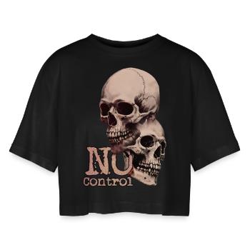 Aucun contrôle - T-shirt court oversize Femme - noir - Devant - AI Model Female 172 light (172cm)