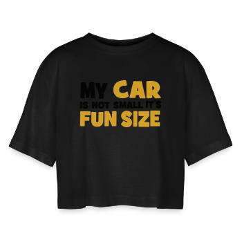 Auto - Frauen Oversized Cropped T-Shirt - Schwarz - Vorne - AI Model Female 172 light (172cm)