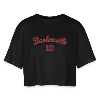Baskerville tribute - Women’s Oversized Cropped T-Shirt - black - Front - AI Model Female 172 light (172cm)