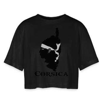 corsica corse - T-shirt court oversize Femme - noir - Devant - AI Model Female 172 light (172cm)