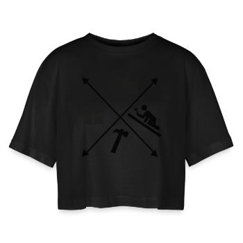 Couvreur - T-shirt court oversize Femme - noir - Devant - AI Model Female 172 light (172cm)