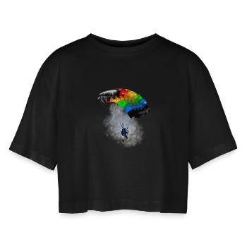 parachute - T-shirt court oversize Femme - noir - Devant - AI Model Female 172 light (172cm)