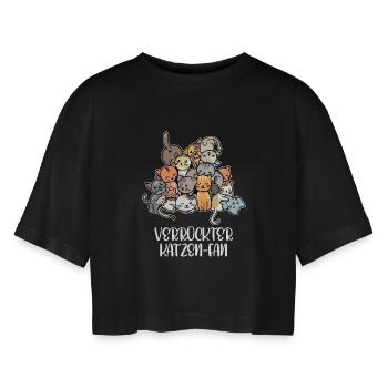 Chat Statement Peluche Animaux de compagnie - T-shirt court oversize Femme - noir - Devant - AI Model Female 172 light (172cm)