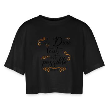 A Dieu tout est possible - Dieu - Évangiles - Dieu - T-shirt court oversize Femme - noir - Devant - AI Model Female 172 light (172cm)