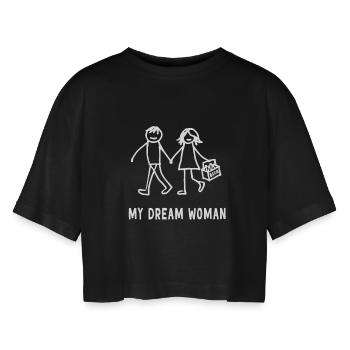 Design de bière pour femme de mes rêves - T-shirt court oversize Femme - noir - Devant - AI Model Female 172 light (172cm)
