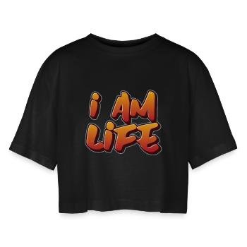 I am life zen attitude - T-shirt court oversize Femme - noir - Devant - AI Model Female 172 light (172cm)