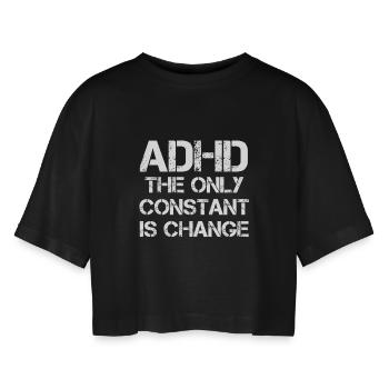 TDAH - T-shirt court oversize Femme - noir - Devant - AI Model Female 172 light (172cm)