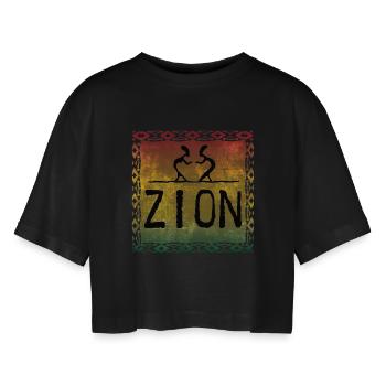 Silhouette de Zion Dance aux couleurs reggae - T-shirt court oversize Femme - noir - Devant - AI Model Female 172 light (172cm)