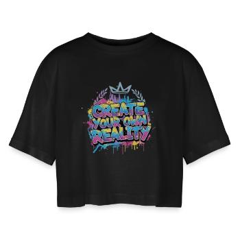 Graffiti Rêve Grand - Street Art T-Shirt - T-shirt court oversize Femme - noir - Devant - AI Model Female 172 light (172cm)