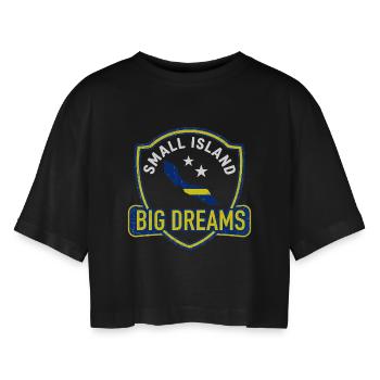 Curaçao - Petite île : grands rêves - T-shirt court oversize Femme - noir - Devant - AI Model Female 172 light (172cm)