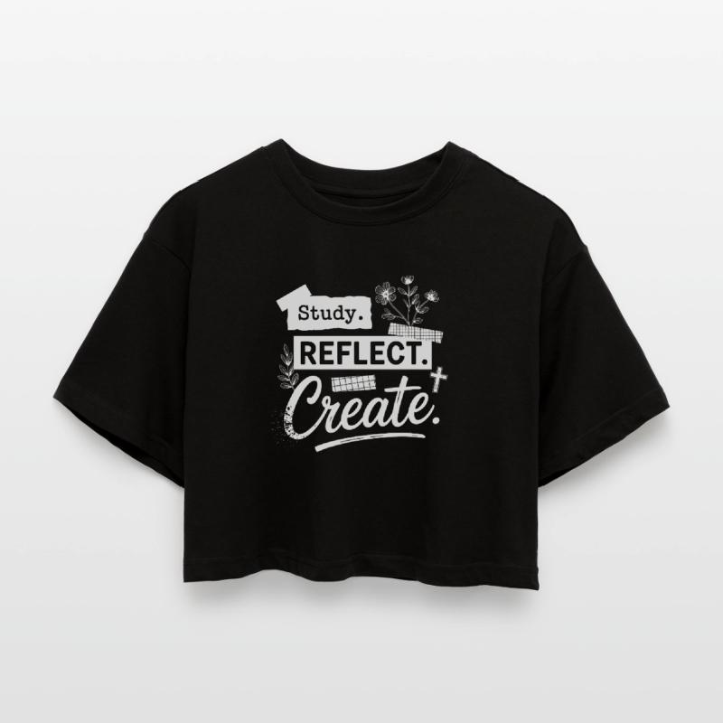 Study. Reflect. Create. Women’s Oversized Cropped T-Shirt