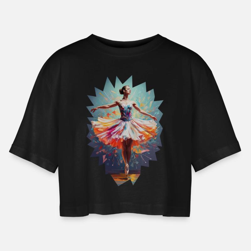 Ballet dancer modern hypercolor - Women’s Oversized Cropped T-Shirt - black