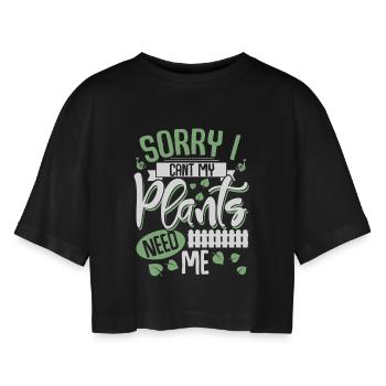 Garden allotment gardens - Women’s Oversized Cropped T-Shirt - black - Front - AI Model Female 172 light (172cm)