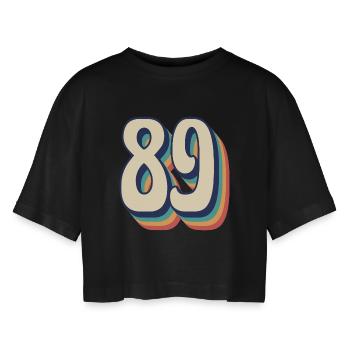 T-Shirt rétro Vintage numéro 89 quatre-vingt-neuf - T-shirt court oversize Femme - noir - Devant - AI Model Female 172 light (172cm)