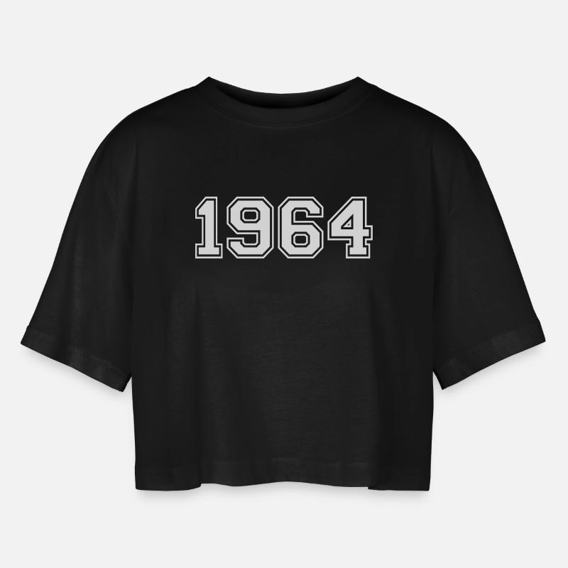 1964 - Women’s Oversized Cropped T-Shirt - black