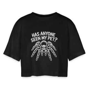 Tarantula Tarantula Funny Saying - Women’s Oversized Cropped T-Shirt - black - Front - AI Model Female 172 light (172cm)