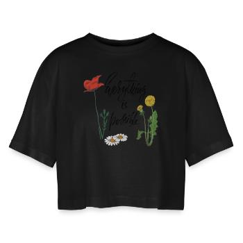 Tout est possible - T-shirt court oversize Femme - noir - Devant - AI Model Female 172 light (172cm)