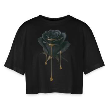 Miel de Rose Noire - T-shirt court oversize Femme - noir - Devant - AI Model Female 172 light (172cm)