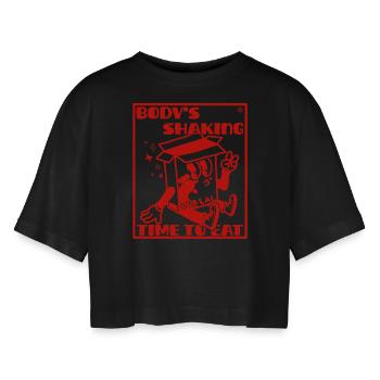 Hyperfixation ADHS Problem - Frauen Oversized Cropped T-Shirt - Schwarz - Vorne - AI Model Female 172 light (172cm)
