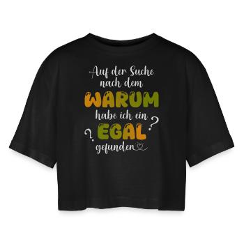Egal - Frauen Oversized Cropped T-Shirt - Schwarz - Vorne - AI Model Female 172 light (172cm)