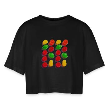Bonbons - T-shirt court oversize Femme - noir - Devant - AI Model Female 172 light (172cm)