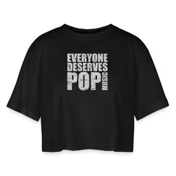 Tout le monde mérite Pop Music Singers Stars - T-shirt court oversize Femme - noir - Devant - AI Model Female 172 light (172cm)