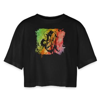 Judo - T-shirt court oversize Femme - noir - Devant - AI Model Female 172 light (172cm)