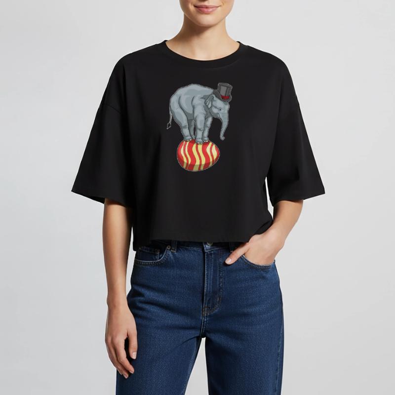 Elephant Easter Easter Egg Circus T-shirt court oversize Femme
