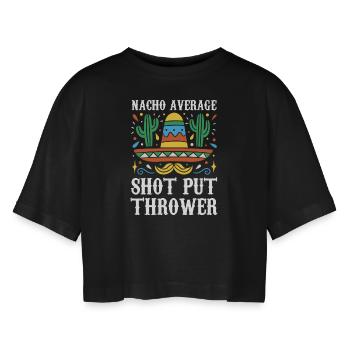 Nacho Lanceur De Poids Moyen Avec Sombrero Et - T-shirt court oversize Femme - noir - Devant - AI Model Female 172 light (172cm)