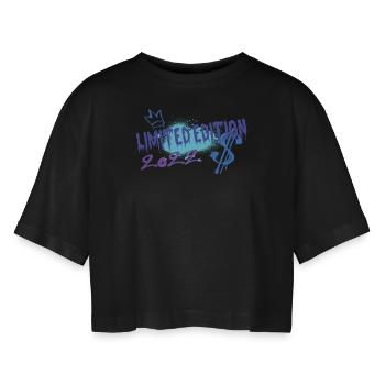 Limited Edition 2022 Geburtstag 2022 Geboren - Frauen Oversized Cropped T-Shirt - Schwarz - Vorne - AI Model Female 172 light (172cm)