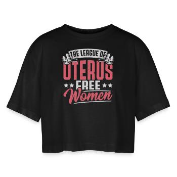 Erholung Gebärmutterhysterektomie Erholung - Frauen Oversized Cropped T-Shirt - Schwarz - Vorne - AI Model Female 172 light (172cm)