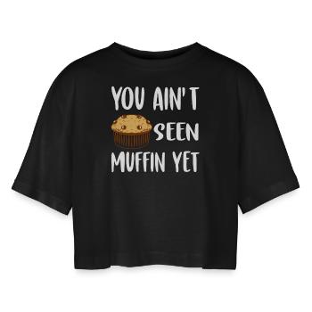 Cupcake que vous n’avez pas encore vu Muffin Muffin - T-shirt court oversize Femme - noir - Devant - AI Model Female 172 light (172cm)