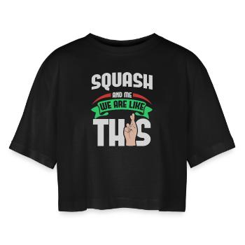 Squash Me sont comme - T-shirt court oversize Femme - noir - Devant - AI Model Female 172 light (172cm)