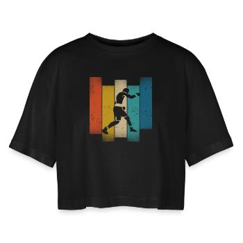 Boîtes Rétro Silhouette Couleurs Vintage - T-shirt court oversize Femme - noir - Devant - AI Model Female 172 light (172cm)