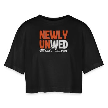 Neu Unverheiratete Freiheitserklärung Scheidung - Frauen Oversized Cropped T-Shirt - Schwarz - Vorne - AI Model Female 172 light (172cm)