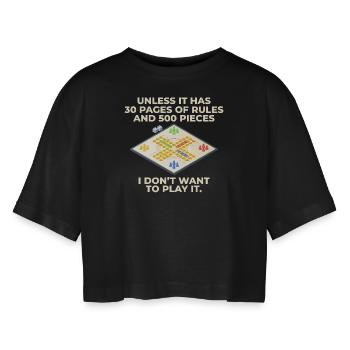 Des jeux de société pour des stratèges exigeants à 30 ans - T-shirt court oversize Femme - noir - Devant - AI Model Female 172 light (172cm)
