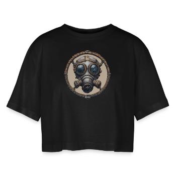 Masque Steampunk - T-shirt court oversize Femme - noir - Devant - AI Model Female 172 light (172cm)
