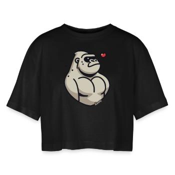 Fort, fier et charmant – Gorille - T-shirt court oversize Femme - noir - Devant - AI Model Female 172 light (172cm)