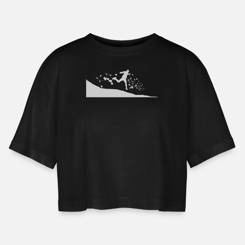 Trail Runner Cross Trail Mountain Runner - Oversize cropped T-shirt til damer - sort