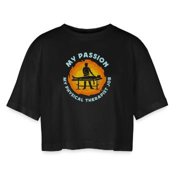 Kinésithérapeute Ma passion Mon physiothérapeute - T-shirt court oversize Femme - noir - Devant - AI Model Female 172 light (172cm)